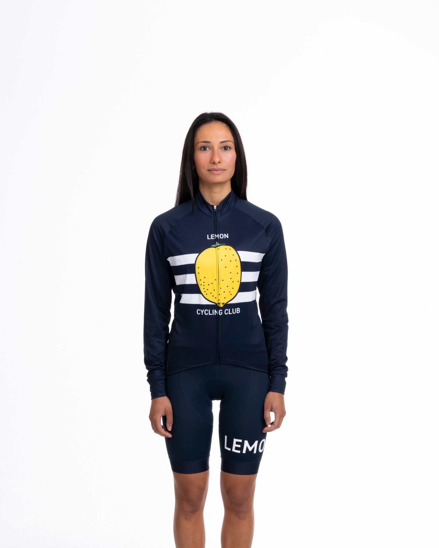 Lemon Cycling Club Trikot Longsleeve Blau Women