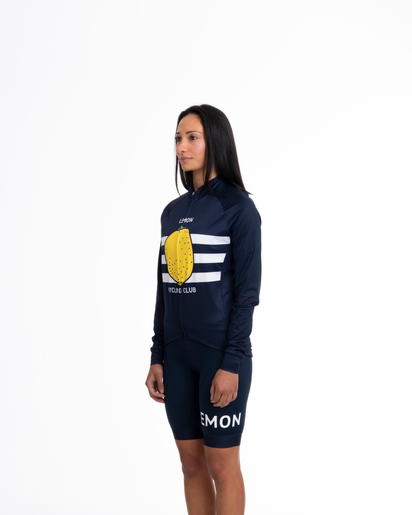 Lemon Cycling Club Trikot Longsleeve Blau Women