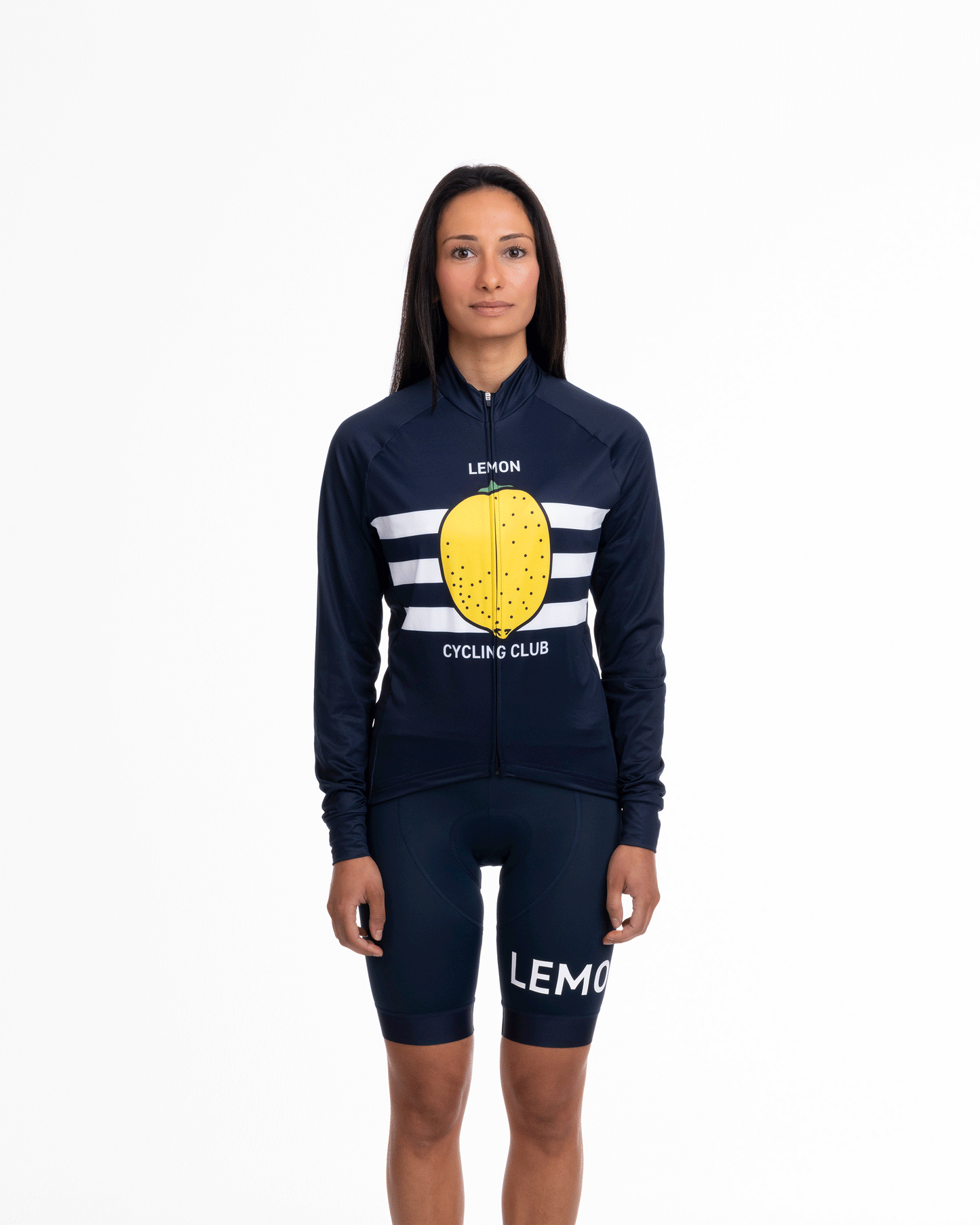 Lemon Cycling Club Trikot Longsleeve Blau Women